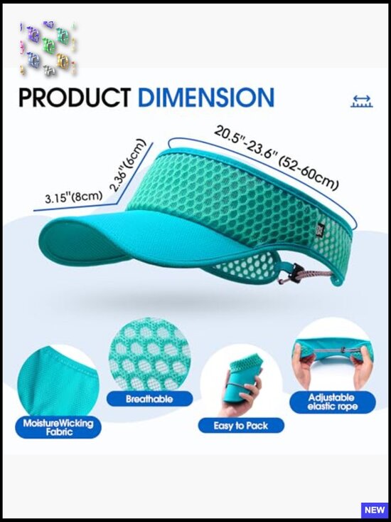 Wide Brim Sun Visor Hat Quick Dry Adjustable Lightweight for Golf Tennis Beach main image 5